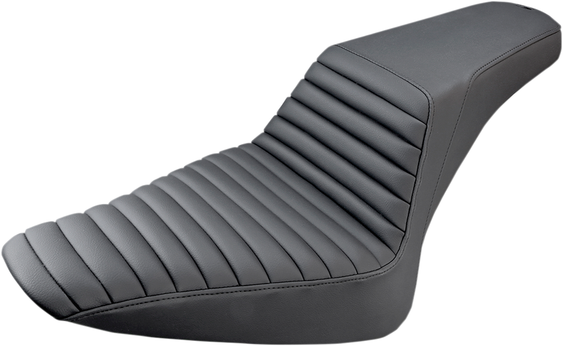 SADDLEMEN Step Up Seat - Tuck and Roll - Black - Softail '11-'17 - 812-26-171 - PartsOutlet.com.au