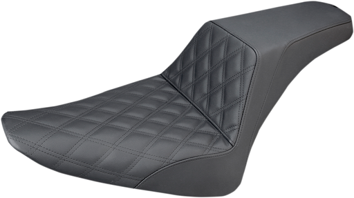 SADDLEMEN Step Up Seat - Lattice Stitched - Black - Softail '11-'17 - 812-26-172 - PartsOutlet.com.au