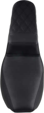 SADDLEMEN Step Up Seat - Passenger Lattice Stitched - Black - Street Glide/Road King '97-'07 - 897-06-173 - PartsOutlet.com.au