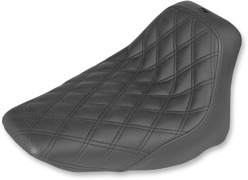 SADDLEMEN Renegade Seat - Lattice Stitched - Black - Softail FLST '06-'17 -806-15-002LS - PartsOutlet.com.au