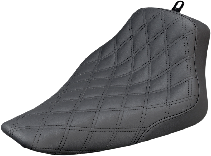 SADDLEMEN Renegade Solo Seat - Lattice Stitched - Black - Softail '11-'17 - 812-26-002LS - PartsOutlet.com.au