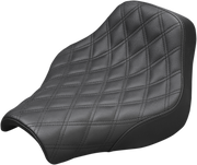 SADDLEMEN Renegade Solo Seat - 18+ Street Bob & Softail Standard -Lattice Stitched - Black 818-30-002LS - PartsOutlet.com.au