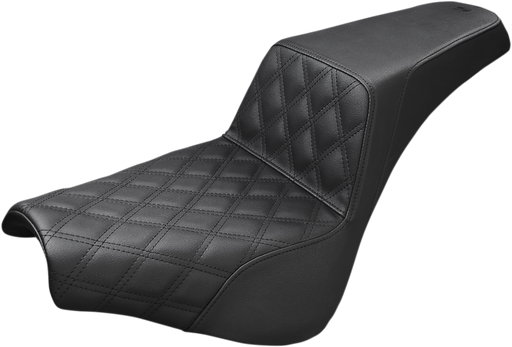 SADDLEMEN Step-Up Seat - Front Lattice Stitch - 18+ Street Bob - Black 818-30-172 - PartsOutlet.com.au