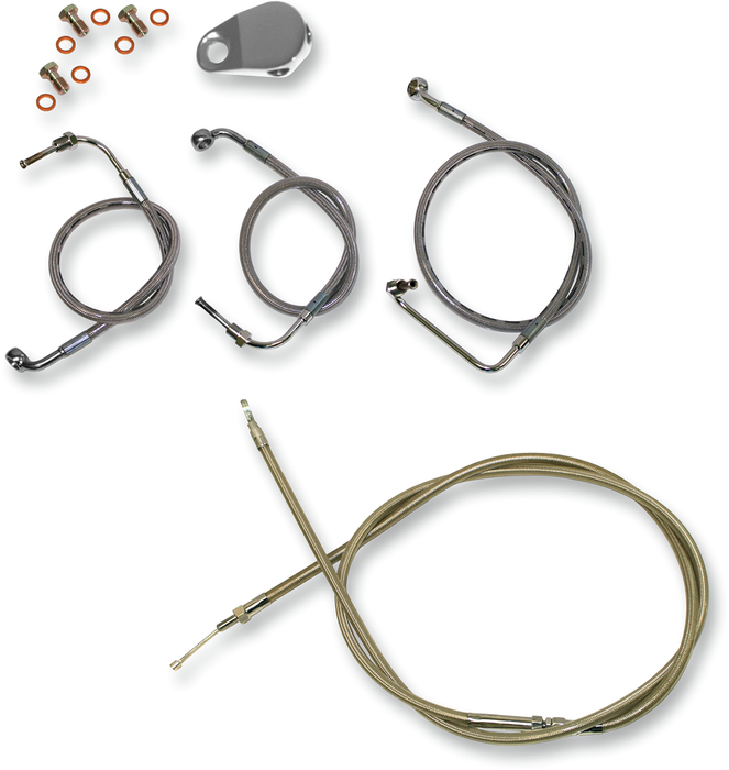 LA CHOPPERS MINI APE BAR CABLE KIT STAINLESS STEEL FOR NON-ABS HD - LA-8010KT-08 - PartsOutlet.com.au