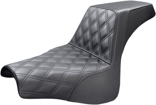 SADDLEMEN Step Up Seat - 18+ Fat Bob - - Lattice Stitched - Black 818-28-172 - PartsOutlet.com.au