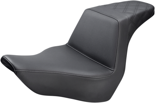 SADDLEMEN Step Up Seat - Passenger Lattice Stitched - 18+ Low Rider / Sport Glide - 818-29-173 - PartsOutlet.com.au