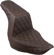 SADDLEMEN Step Up Seat - Lattice Stitched - Brown - 18+ Low Rider / Sport Glide - 818-29-175BR - PartsOutlet.com.au