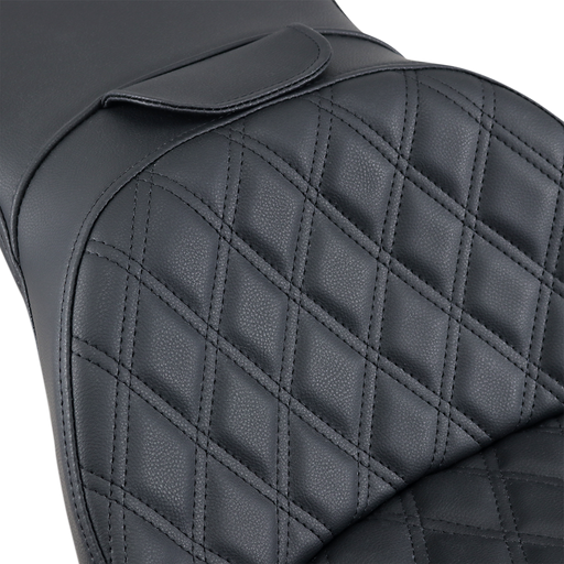 SADDLEMEN Explorer Seat - Lattice Stitched - Backrest - Softail '06-'17 - 806-12-030LS - PartsOutlet.com.au