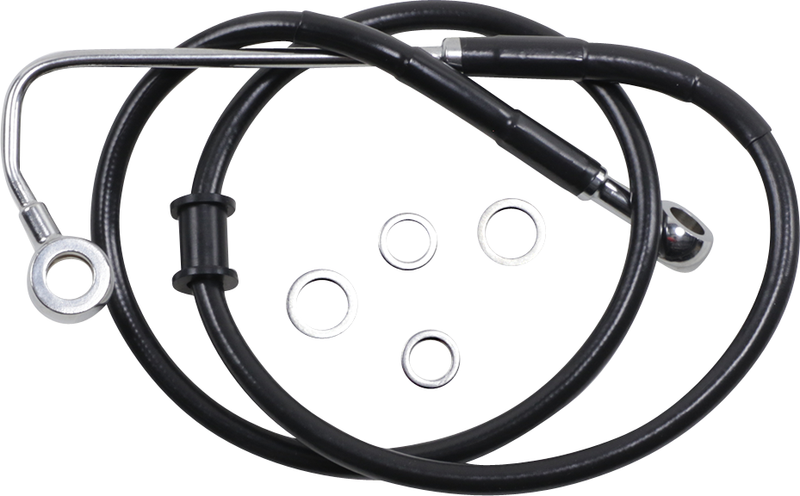 DRAG SPECIALTIES Brake Line - +2" - Black - '15-'17 Softail - 618299-2BLK