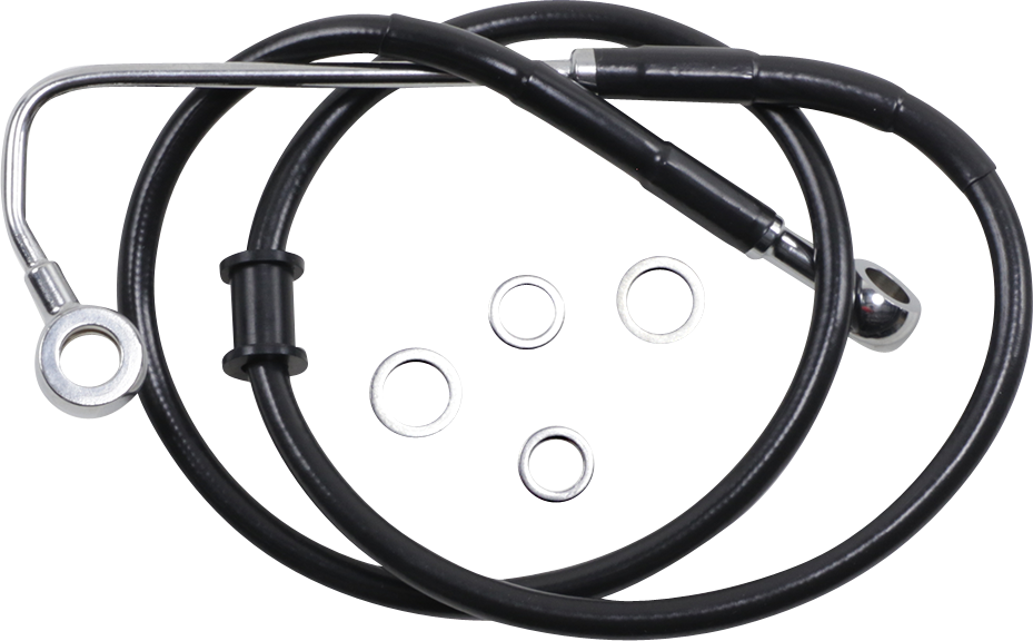 DRAG SPECIALTIES Brake Line - +2" - Black - '15-'17 Softail 618299-2BLK