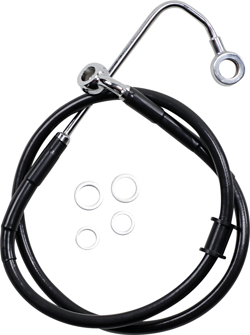 DRAG SPECIALTIES Brake Line - +2" - Black - '15-'17 Softail - 618300-2BLK