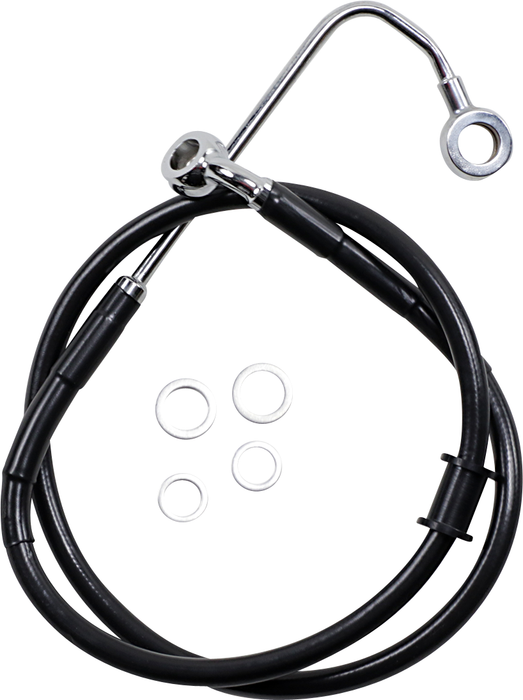 DRAG SPECIALTIES Brake Line - +2" - Black - '15-'17 Softail 618300-2BLK