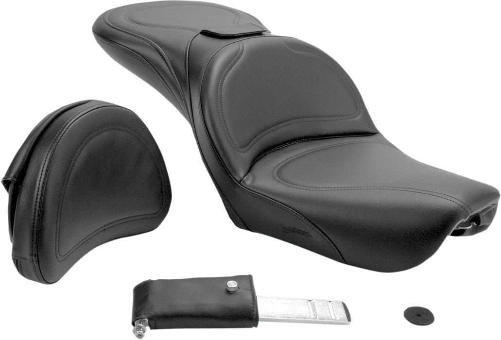 SADDLEMEN Explorer Seat - Backrest - Dyna Wide Glide FXDWG '04-'05 - 804-05-0301 - PartsOutlet.com.au