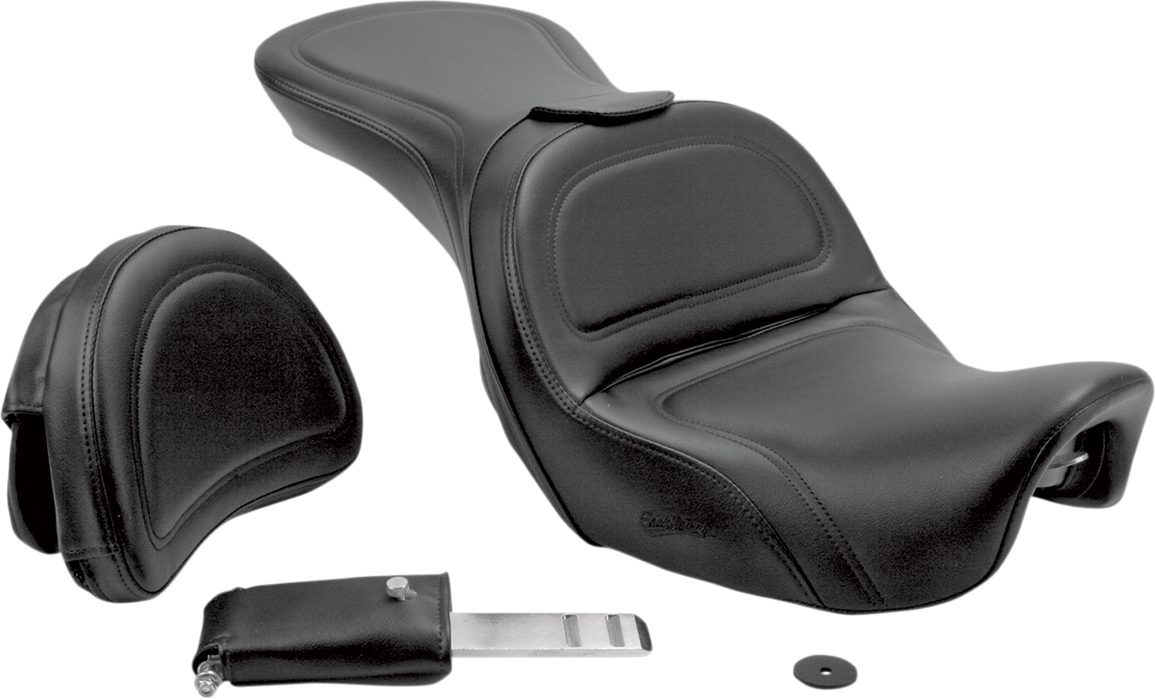 SADDLEMEN Explorer Seat - W/Backrest - Dyna '06-'17 - 806-04-0301 - PartsOutlet.com.au