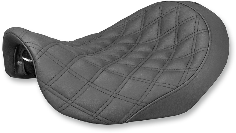 SADDLEMEN Renegade Seat - Lattice Stitched - Black - Dyna '06-'17 - 806-04-002LS - PartsOutlet.com.au