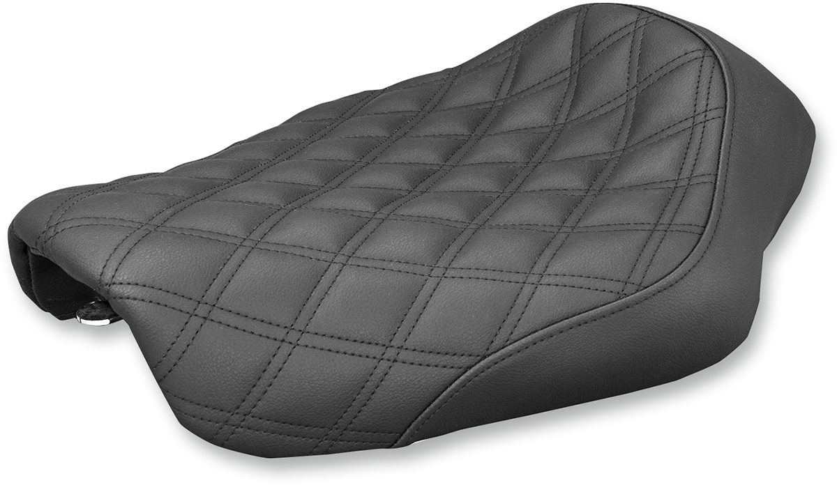 SADDLEMEN Renegade Seat - Lattice Stitched - Black - Dyna '04-'05 - 804-04-002LS - PartsOutlet.com.au