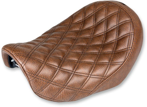 SADDLEMEN Renegade Seat - Lattice Stitched - Brown - Dyna '04-'05 - 804-04-002BLS - PartsOutlet.com.au