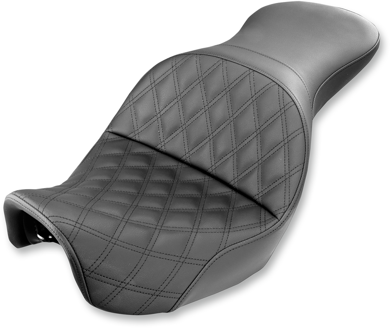 SADDLEMEN Explorer Seat - Lattice Stitched - Dyna '06-'17 - 806-04-029LS - PartsOutlet.com.au