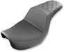 SADDLEMEN Step Up Seat - Rear Lattice Stitched - Dyna '06-'17 - 806-04-173 - PartsOutlet.com.au