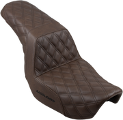 SADDLEMEN Step Up Seat - Lattice Stitched - Brown - Dyna 06-16 - 806-04-175BR - PartsOutlet.com.au
