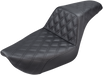 SADDLEMEN Step Up Seat - Lattice Stitched - Black Dyna '96-'03 - 896-04-175 - PartsOutlet.com.au