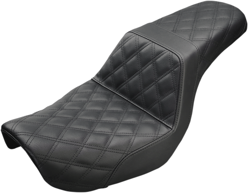 SADDLEMEN Step Up Seat - Lattice Stitched - Black - Dyna '04-'05 - 804-04-175 - PartsOutlet.com.au