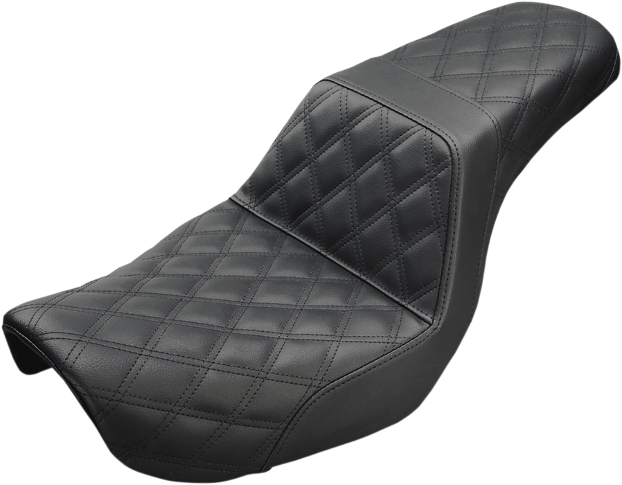 SADDLEMEN Step Up Seat - Lattice Stitched - Black - Dyna '04-'05 - 804-04-175 - PartsOutlet.com.au