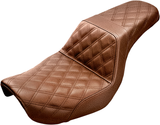 SADDLEMEN Step Up Seat - Lattice Stitched - Brown - Dyna '04-'05 - 804-04-175BR - PartsOutlet.com.au