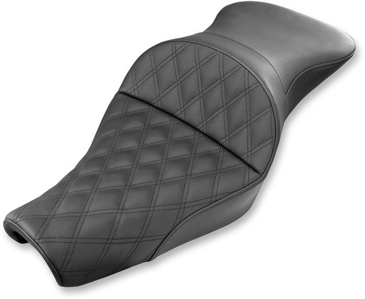 SADDLEMEN Explorer Seat - Lattice Stitched - 2004-2020 Sportster XL with 3.3 Gallon Tanks 807-11-029LS - PartsOutlet.com.au