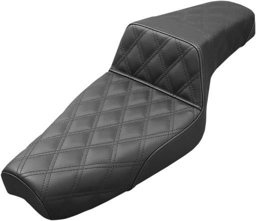 SADDLEMEN Step Up Seat - Lattice Stitched - Black - Sportster XL '77-'03 - 879-03-175 - PartsOutlet.com.au