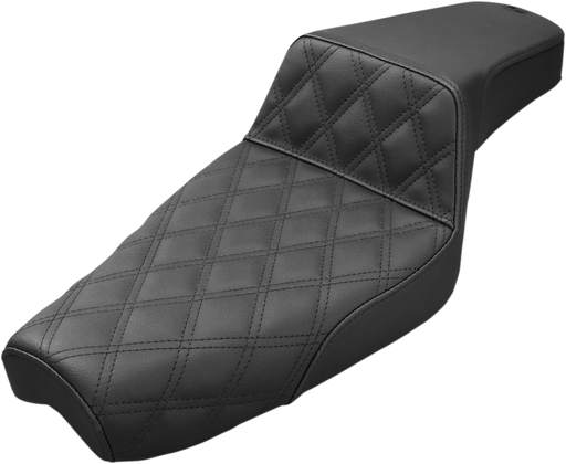 SADDLEMEN Step Up Seat - Lattice Stitched - Black - Sportster XL '77-'03 - 879-03-172 - PartsOutlet.com.au