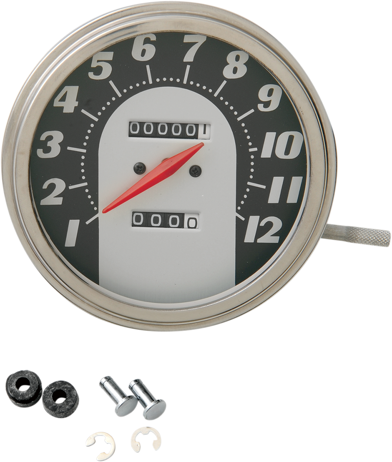 DRAG SPECIALTIES 5" MPH FL-Style 1:1 Speedometer - Black Face - Harley-Davidson '62-'83 - 70846M