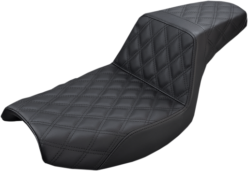 SADDLEMEN Step Up Seat - Lattice Stitched - Black - FXR '82-'00 - 882-09-175 - PartsOutlet.com.au