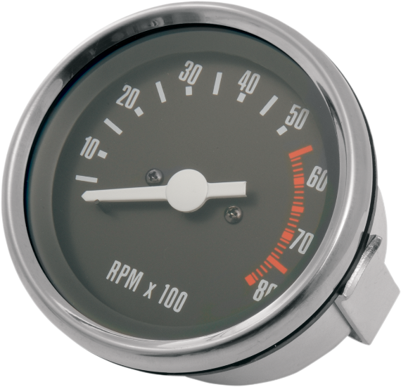 DRAG SPECIALTIES OE Style Tachometer - Stainless Steel Bezel - 2.75" Diameter - Harley-Davidson '78-'84 - 21-0901-BX-LB1