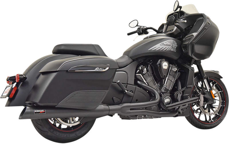 BASSANI XHAUST Road Rage 2:1 Exhaust - Black - 2020 + Indian Challenger 8H18SB - PartsOutlet.com.au