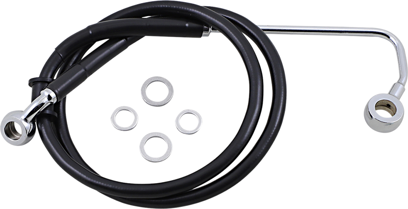 DRAG SPECIALTIES Brake Line - +4" - Black - '15-'17 Softail - 618302-4BLK