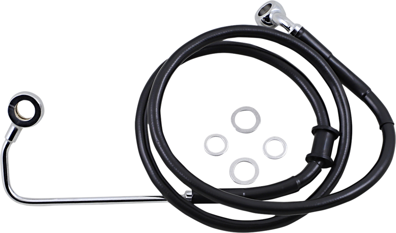 DRAG SPECIALTIES Brake Line - +8" - Black - '15-'17 Softail - 618302-8BLK
