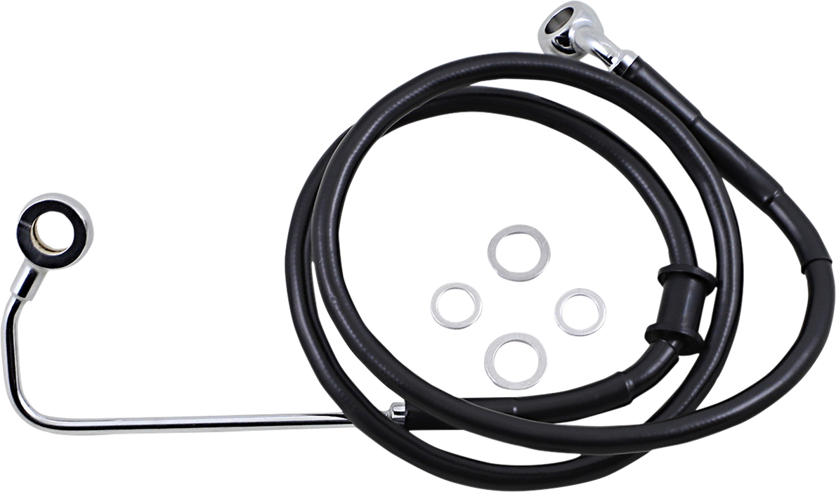 DRAG SPECIALTIES Brake Line - +8" - Black - '15-'17 Softail 618302-8BLK