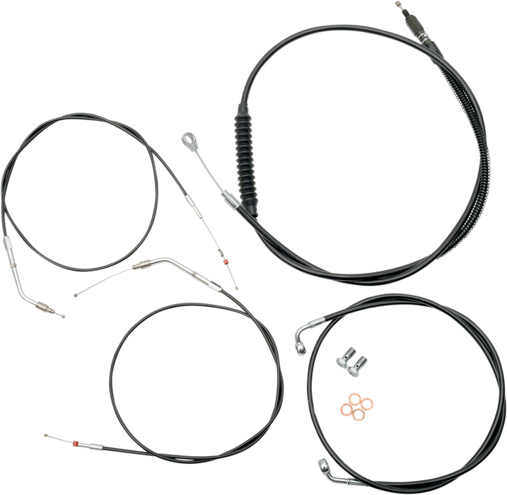 LA CHOPPERS CABLE KIT MINI APE BAR LENGTH STAINLESS STEEL BLACK COATED HD - LA-8320KT-08B - PartsOutlet.com.au