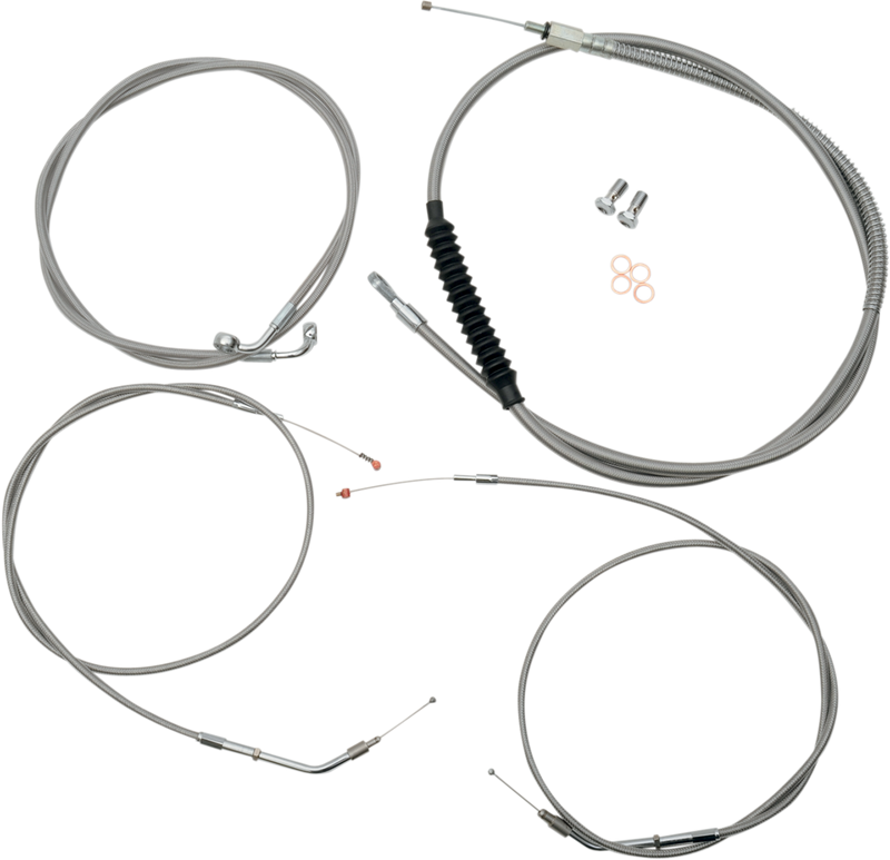 LA CHOPPERS CABLE KIT 12-14" APE BAR LENGTH STAINLESS STEEL HD - Sportster '04-'06 - LA-8310KT-13