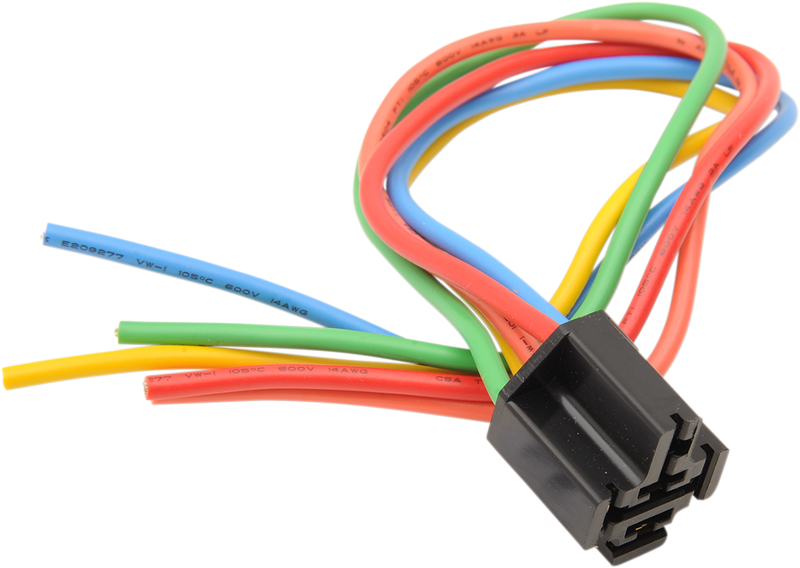 DRAG SPECIALTIES Relay Socket Assembly - Harley-Davidson 1974-1979 - Colored Wires MC-DRAG042 - PartsOutlet.com.au
