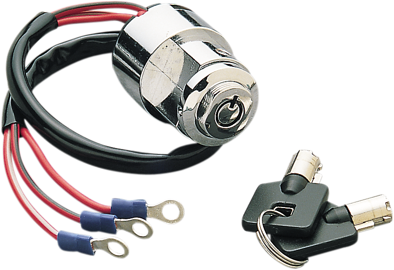 DRAG SPECIALTIES Ignition with Key - Round - Harley-Davidson 1975-1993 - F/FXR/XL K714-K3-BC203 - PartsOutlet.com.au