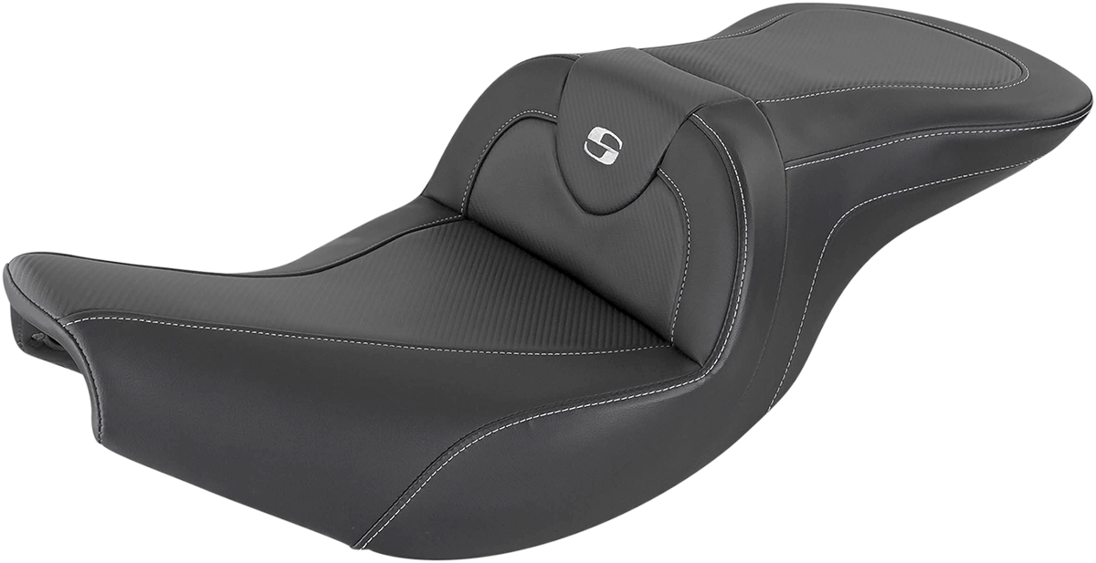 SADDLEMEN Heated Road Sofa Seat - Carbon Fiber - Heated - Indian Touring Chief/Chieftain/Roadmaster/Springfield '14-'23 - I14-07-185HCT - PartsOutlet.com.au