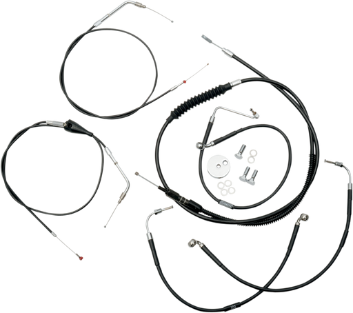 LA CHOPPERS CABLE KIT MINI APE BAR LENGTH STAINLESS STEEL BLACK COATED FOR NON ABS HD - LA-8005KT-08B - PartsOutlet.com.au