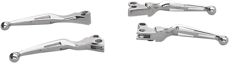 DRAG SPECIALTIES Levers - Slotted - Harley-Davidson 1982-1995 - Chrome 07-0571-BC307 - PartsOutlet.com.au
