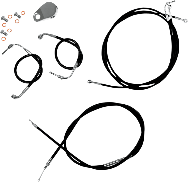LA CHOPPERS 12-14" APE CABLE KIT BLACK FOR ABS MODELS HD - FLTR '08-'13 - LA-8050KT-13B