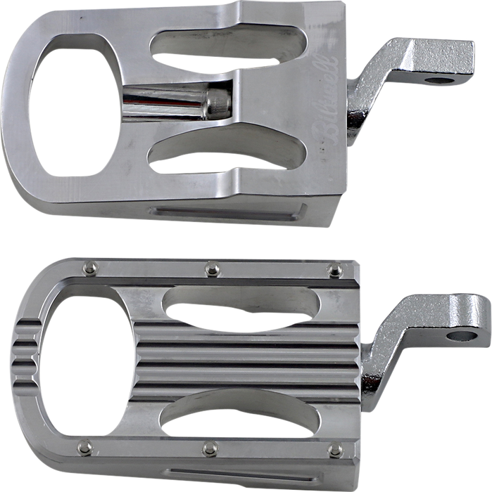 BILTWELL XL Step Footpegs - Polish - Silver 7006-303-02