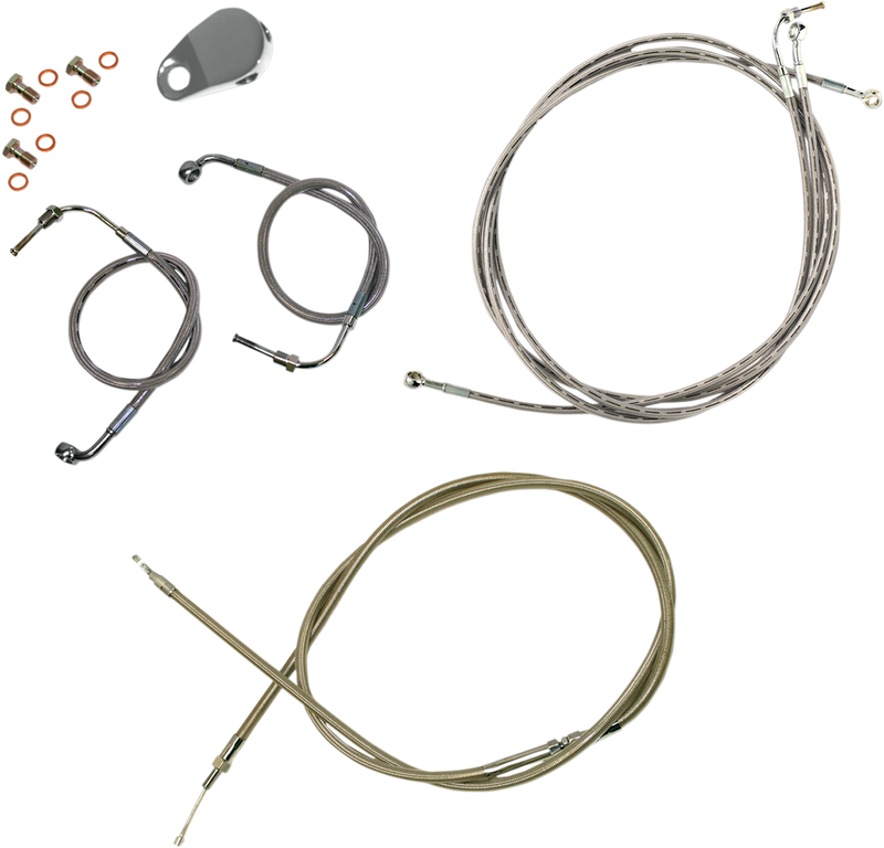 LA CHOPPERS BRAIDED STAINLESS 18-20" APE CABLE KIT FOR ABS MODELS HD - FLH '09-'13 - LA-8051KT-19