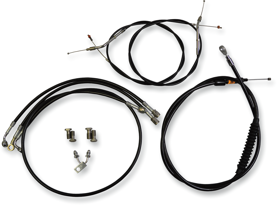 LA CHOPPERS 12-14" APE CABLE KIT BLACK COATED FOR ABS MODELS HD - LA-8150KT-13B