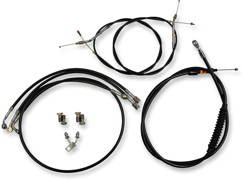 LA CHOPPERS 15-17" APE CABLE KIT BLACK COATED FOR ABS MODELS HD - Softail '11-'14 - LA-8150KT-16B